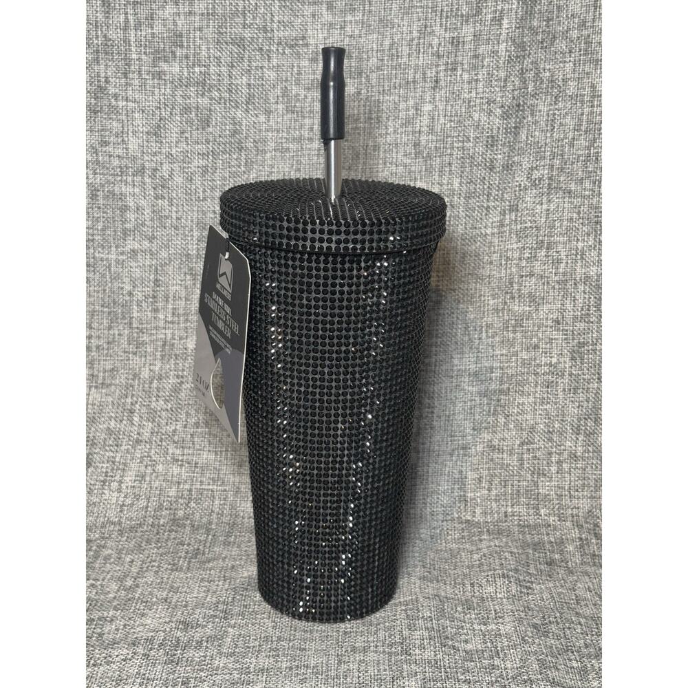 Wellness Double Wall Stainless Steel Tumbler Vacuum Insulated 21oz Rhinestone